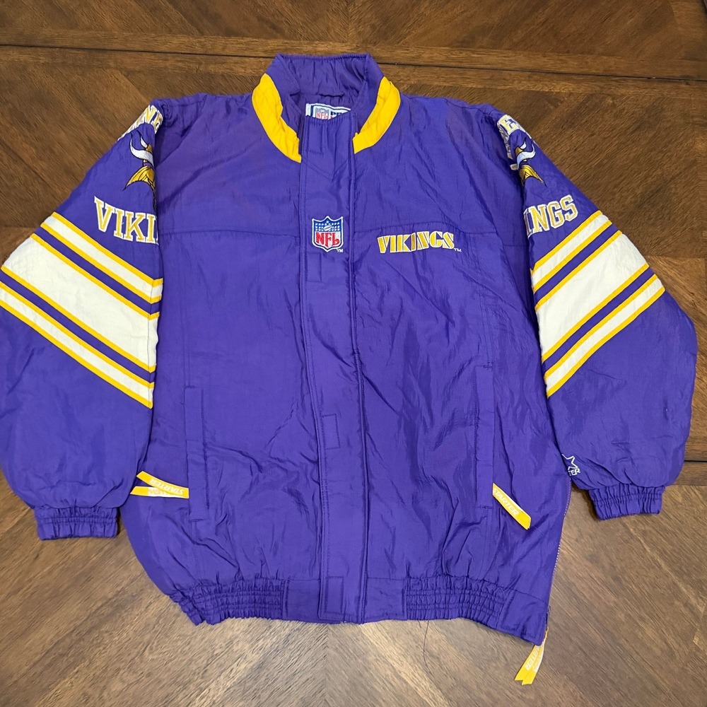 Vintage Minnesota Vikings Starter NFL Pro Line Puffer Jacket Purple Mens Large